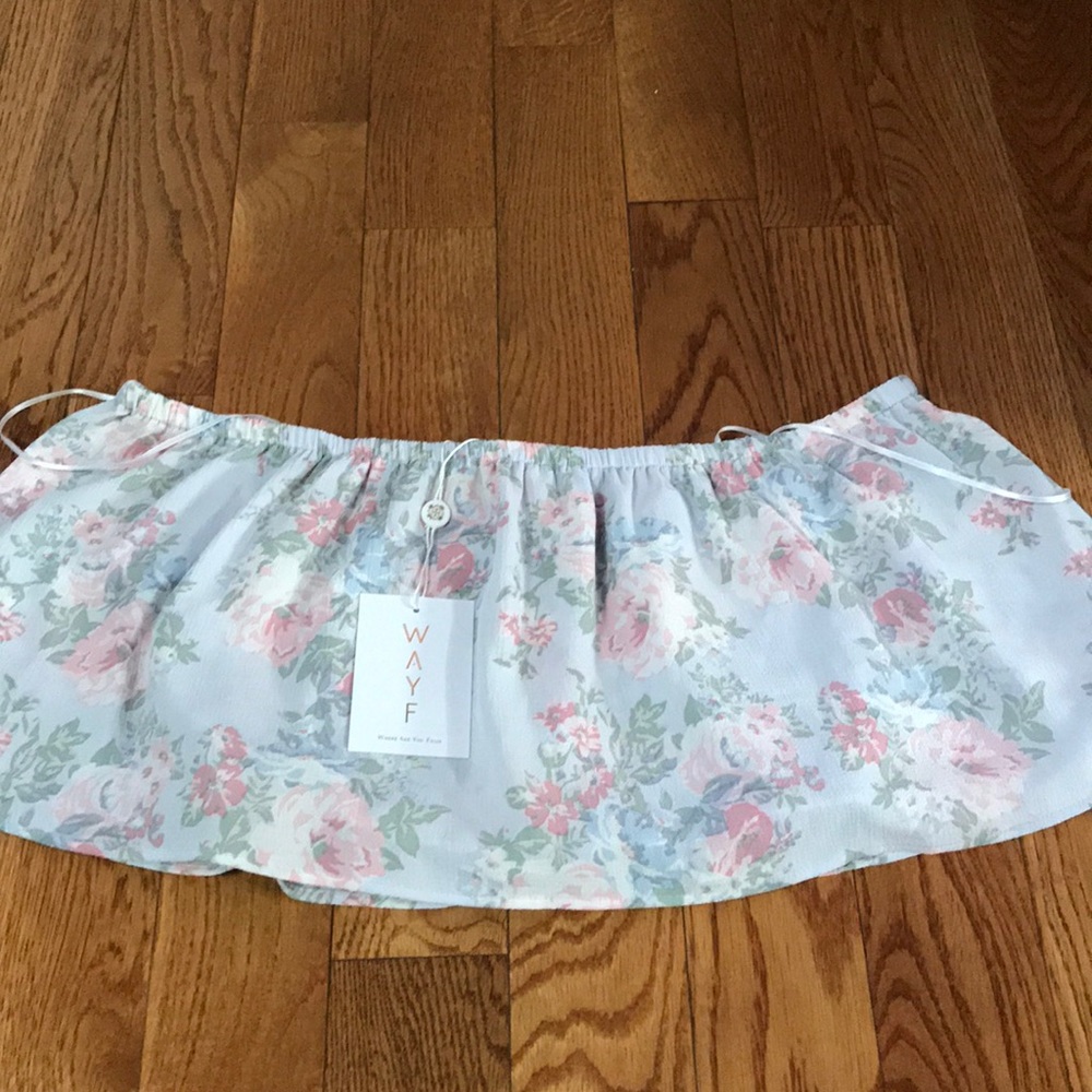 WAYF Off the Shoulder Crop Top Size Medium Floral - Picture 7 of 8
